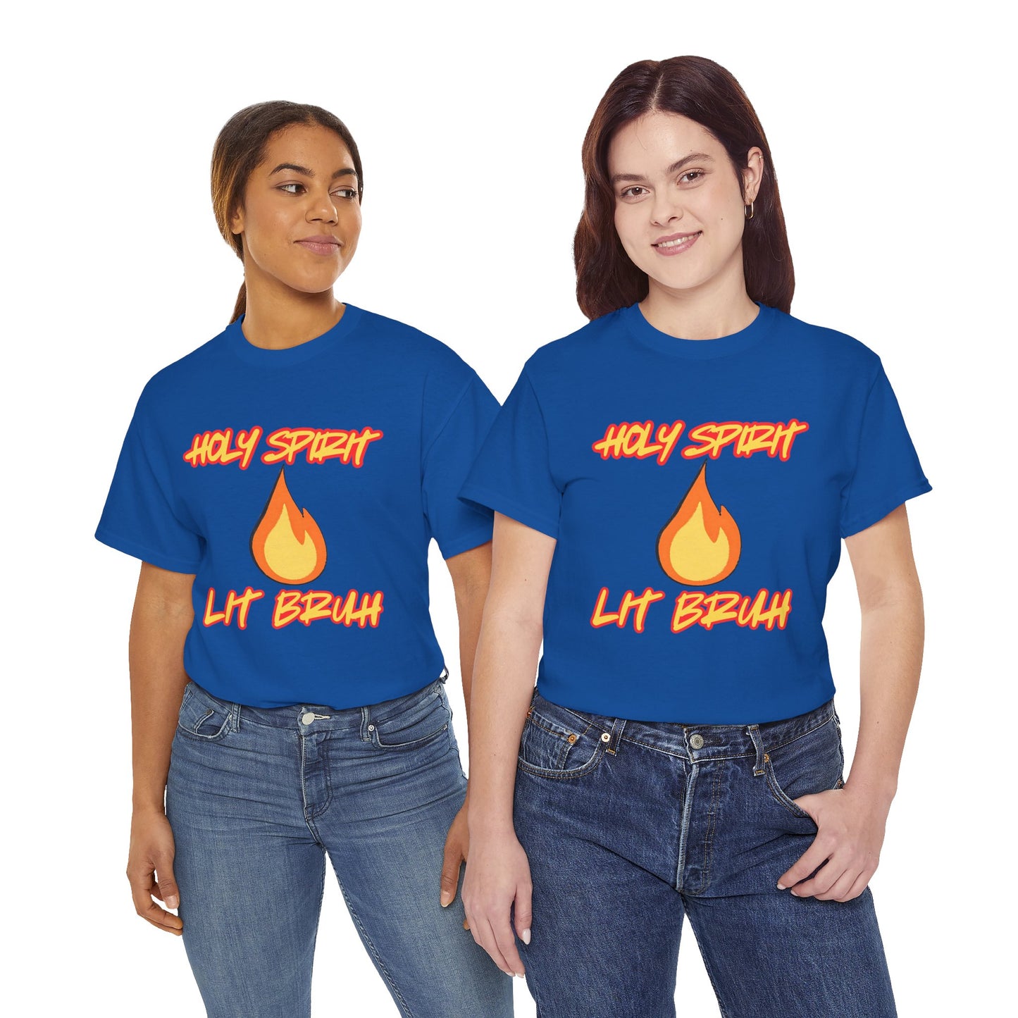 Holy Spirit Lit Bruh T-Shirt — Christian Flame Graphic Tee