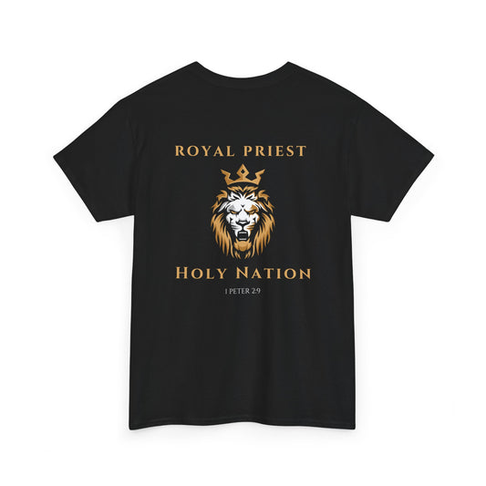 Royal Priest Lion T-Shirt — "Holy Nation" Faith Graphic Tee