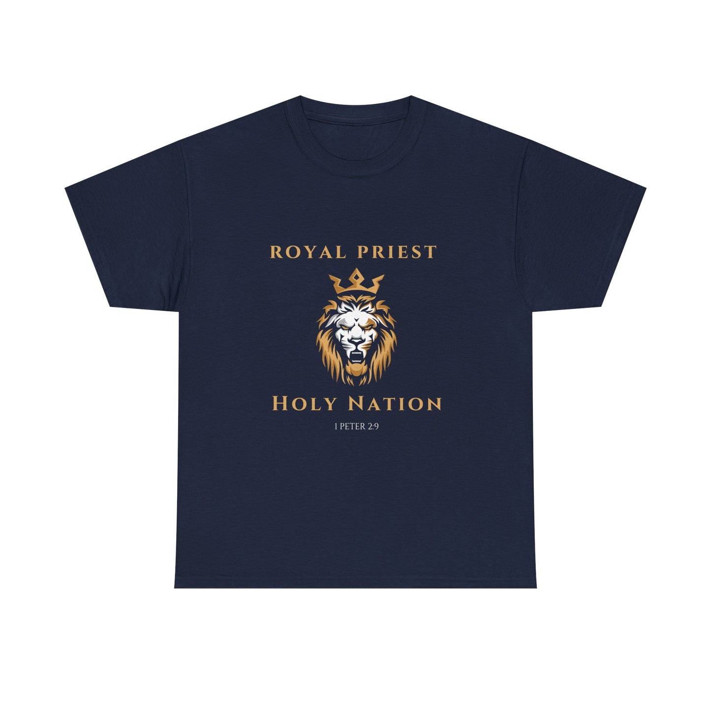 Royal Priest Lion T-Shirt — "Holy Nation" Faith Graphic Tee