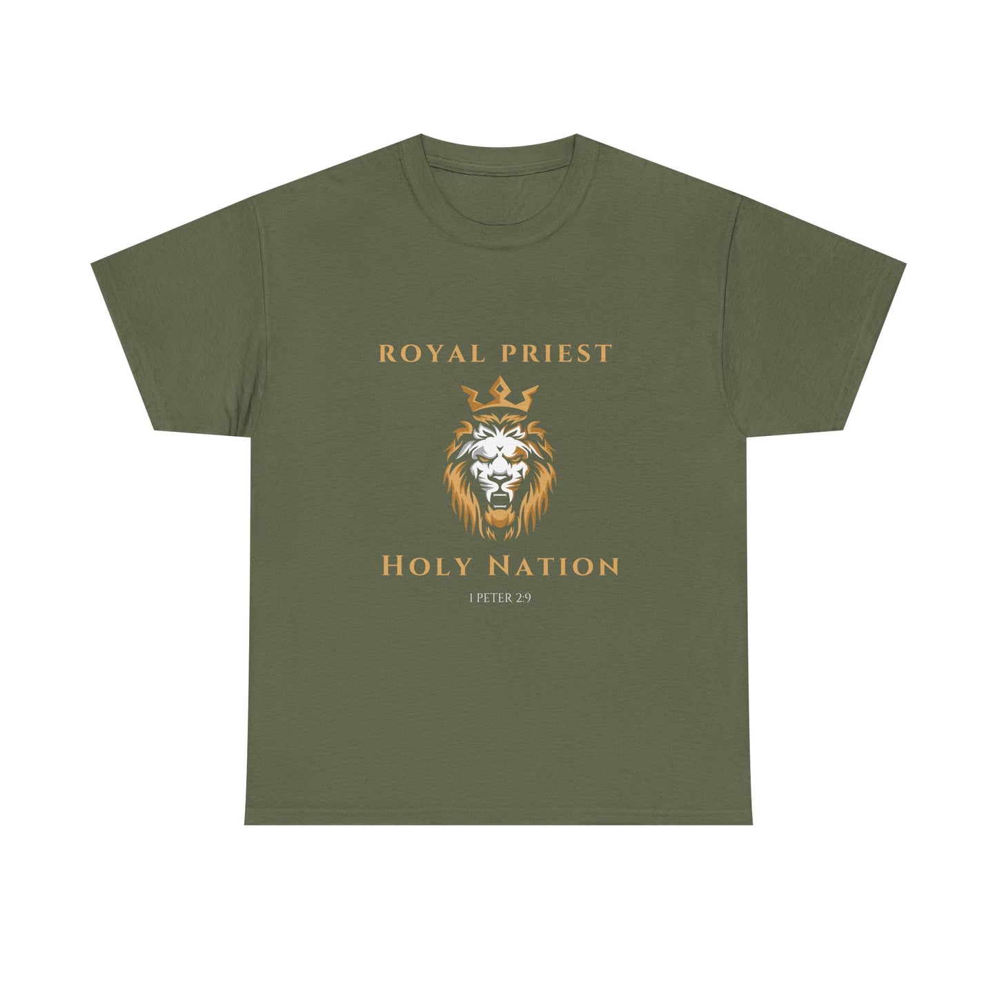Royal Priest Lion T-Shirt — "Holy Nation" Faith Graphic Tee