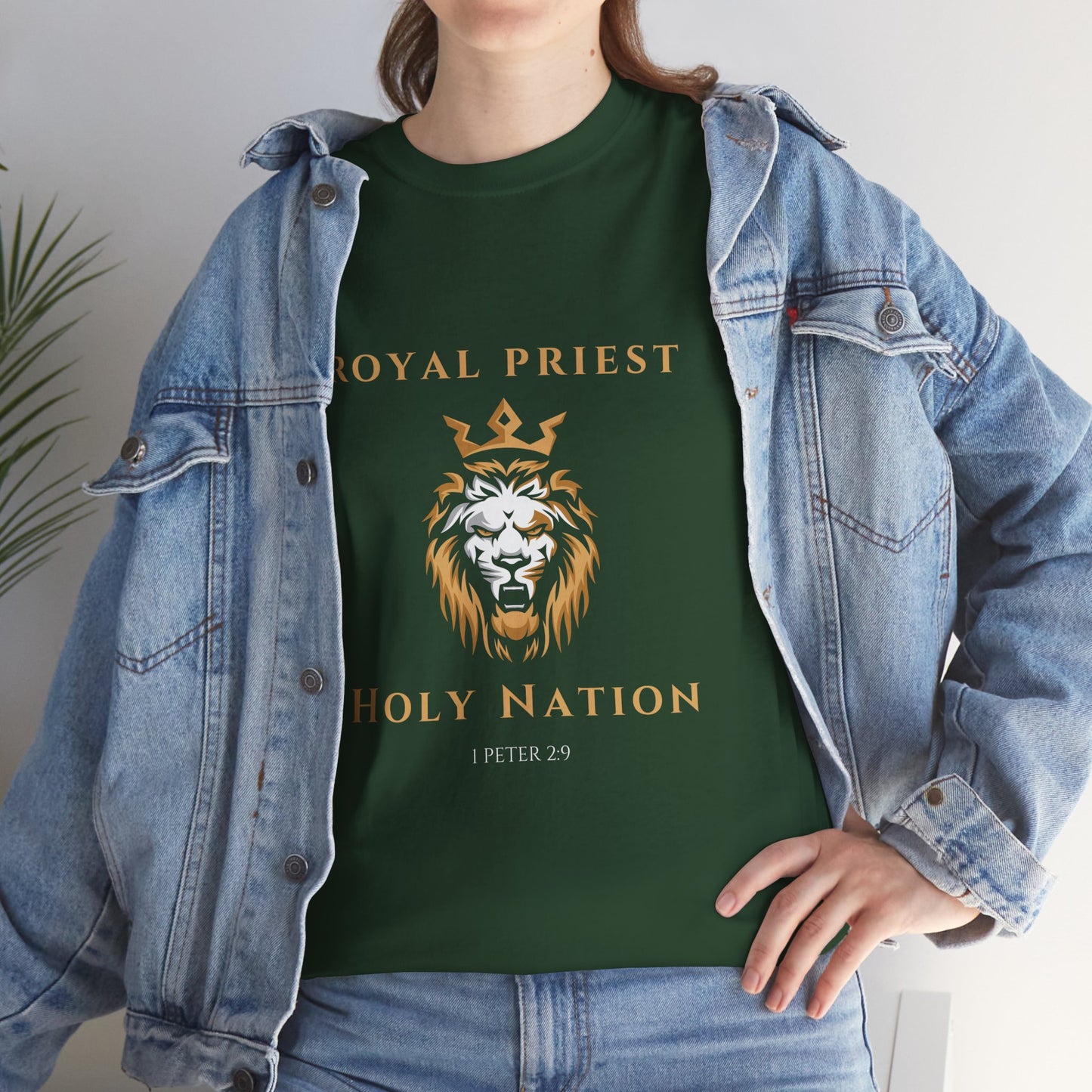 Royal Priest Lion T-Shirt — "Holy Nation" Faith Graphic Tee
