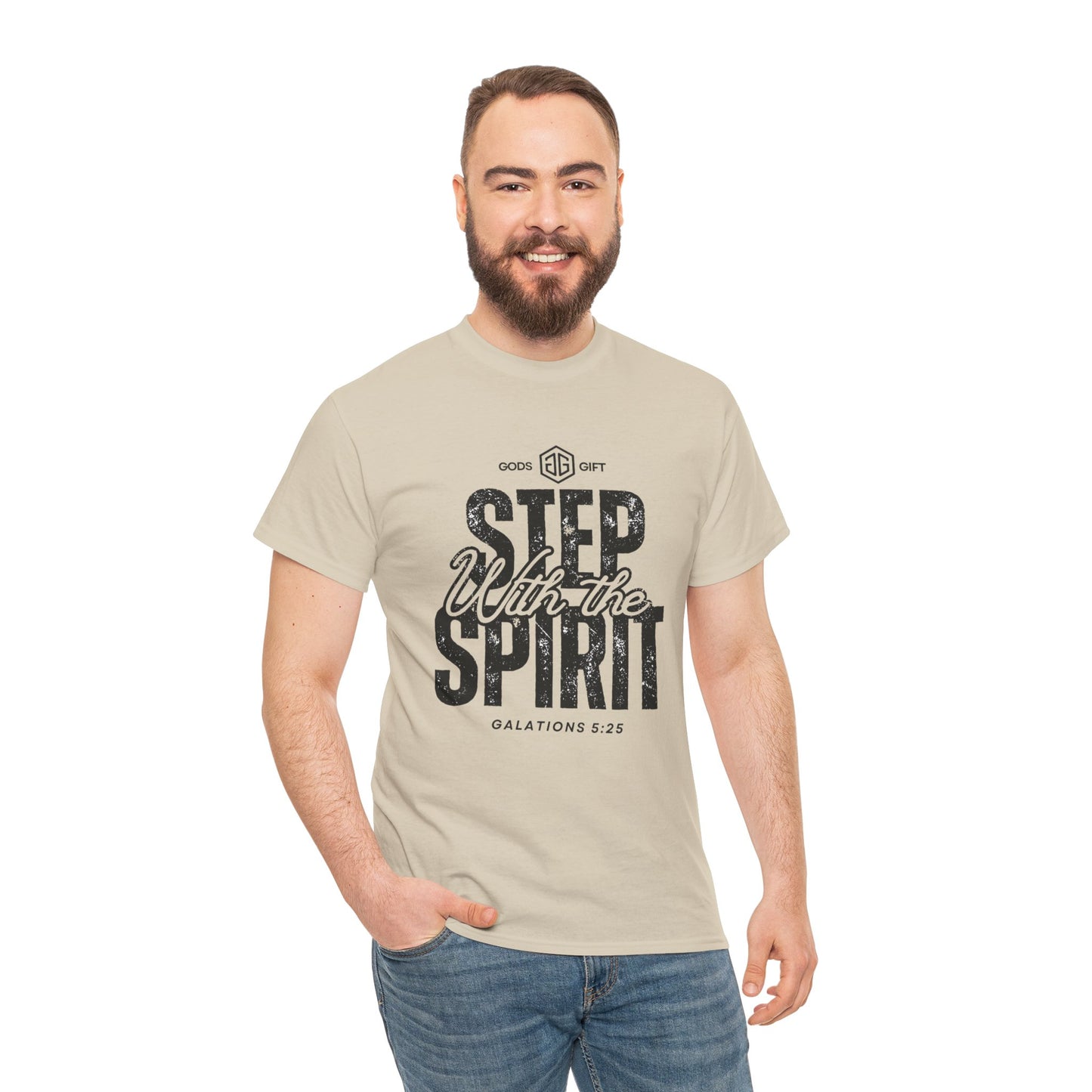 Step With the Spirit T-Shirt — Christian Faith Tee (Galatians 5:25)