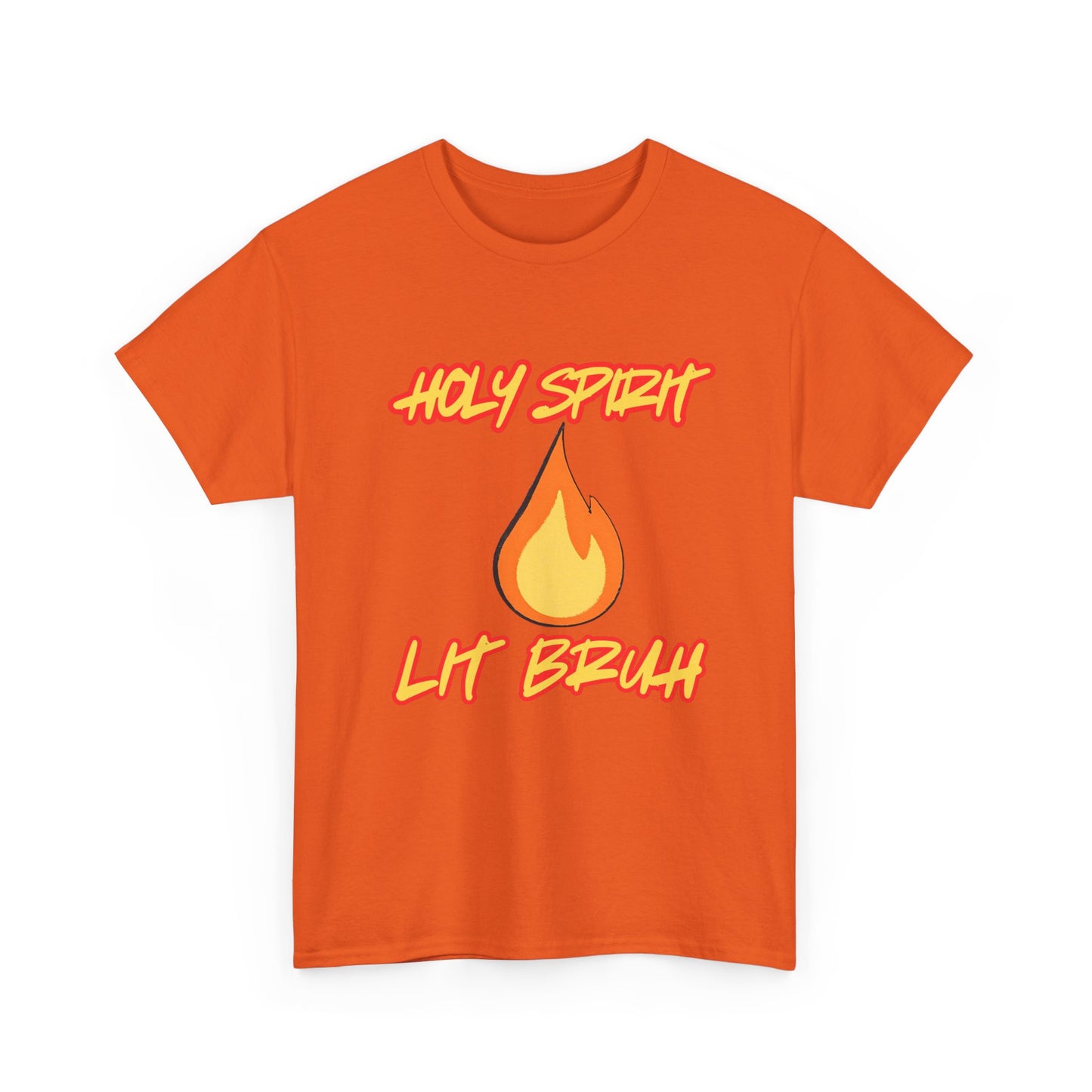 Holy Spirit Lit Bruh T-Shirt — Christian Flame Graphic Tee