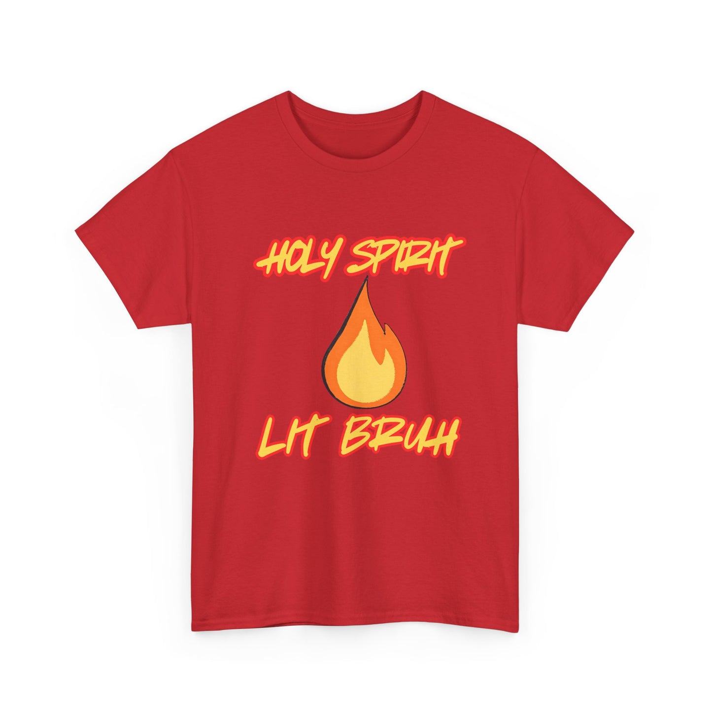 Holy Spirit Lit Bruh T-Shirt — Christian Flame Graphic Tee